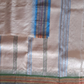 Sky Blue Handloom Vidarbha Tussar Silk Saree with Multicolor Contrast Border -066