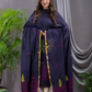 Dark Blue Cotton Jamdani 2-Piece Set Kurti & Dupatta (UNSTITCHED) - 112