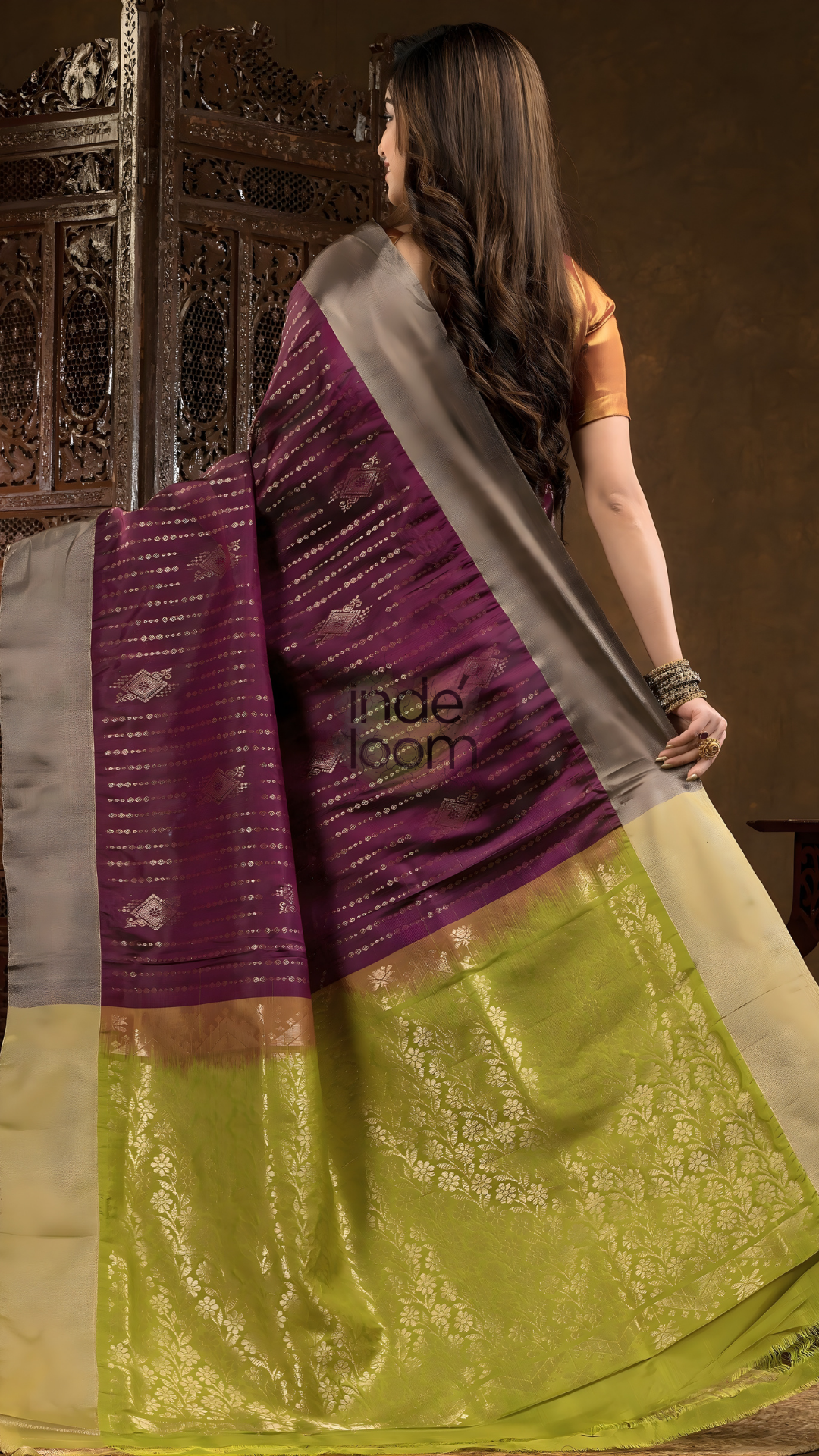 Mulberry Purple Cotton Silk Saree - 011