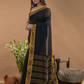 Black with Golden Zari Border-Handloom Cotton Saree-097