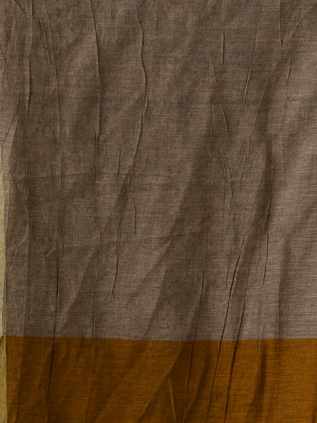Pure Handloom Mul Cotton Saree | Taupe Brown