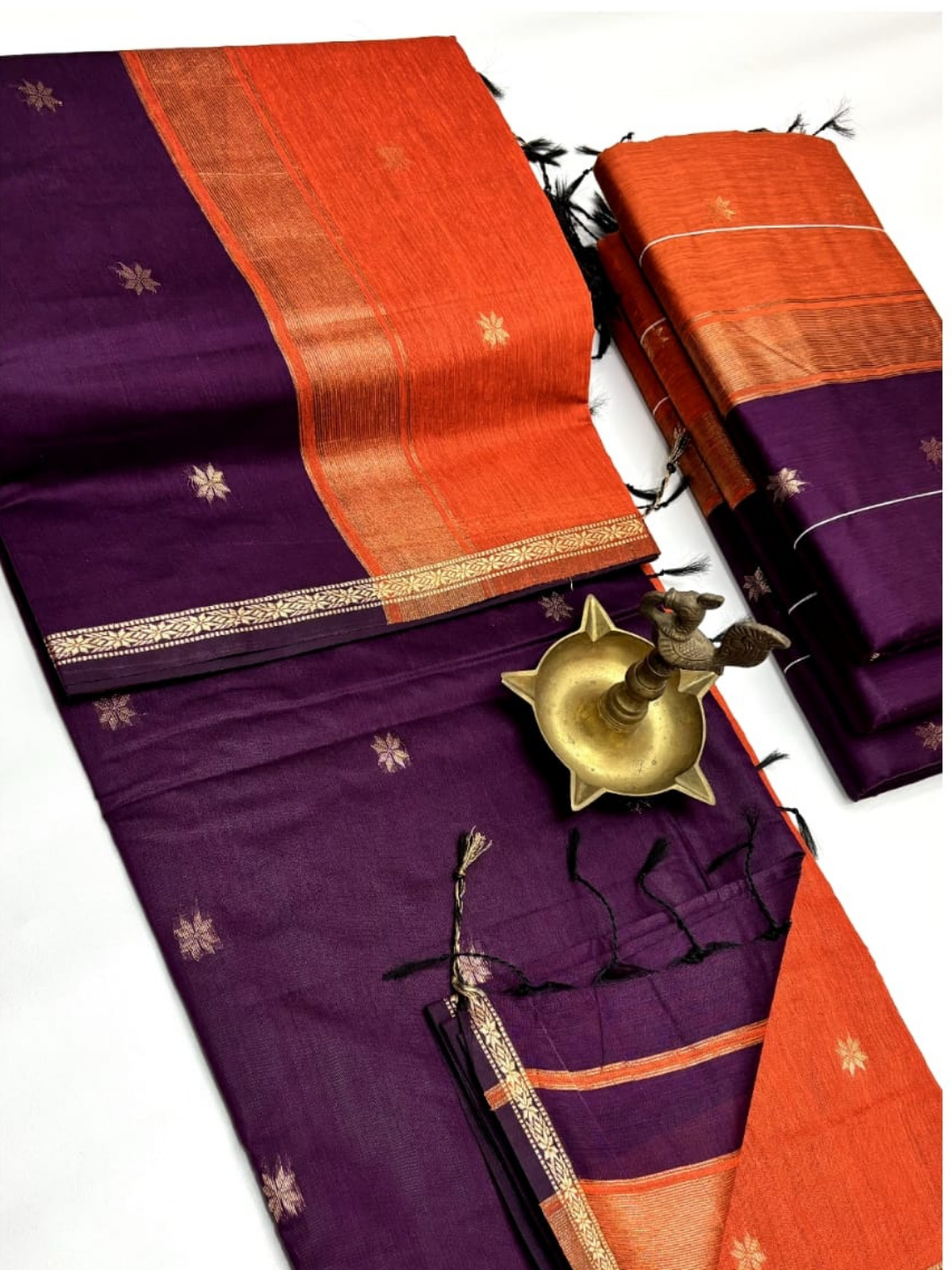 Maheshwari Silk Cotton Saree – Festive Elegance | Deep Wine