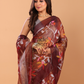 Tissue Silk Saree With Red Brown - 143