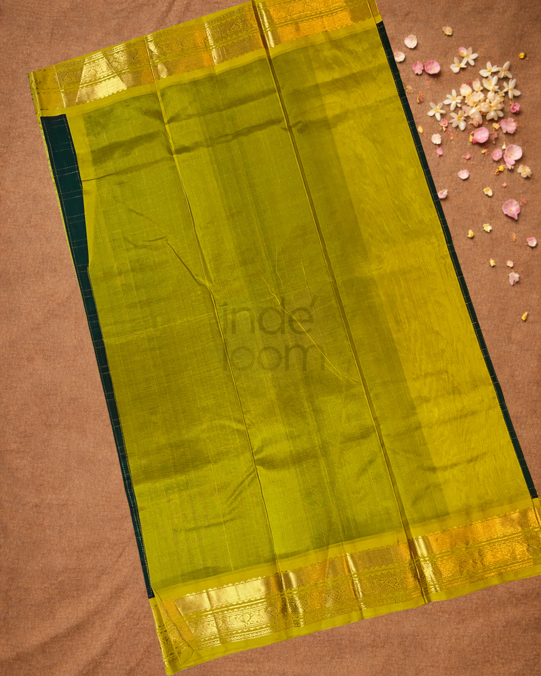 Pure Handloom Korvai Saree | Hunter Green