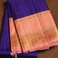 Silk Mark Certified Handloom Kanjivaram Silk Saree  |  Indigo Purple
