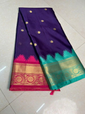 Pure Banarasi Exclusive Ektara Kora JAMDANI Tilfi saree  | Navy Blue