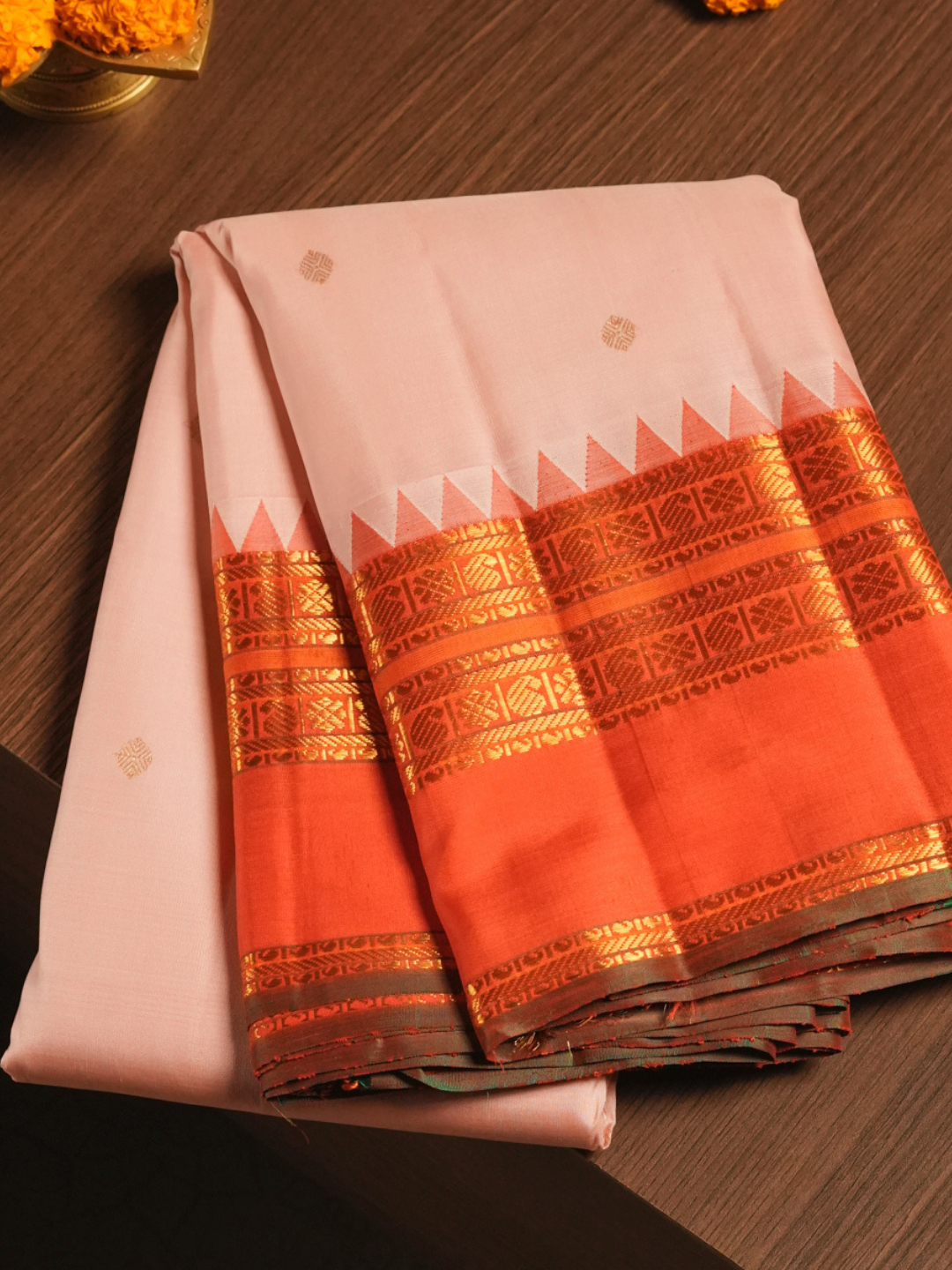 Kanjivaram Saree in Rose Pink
