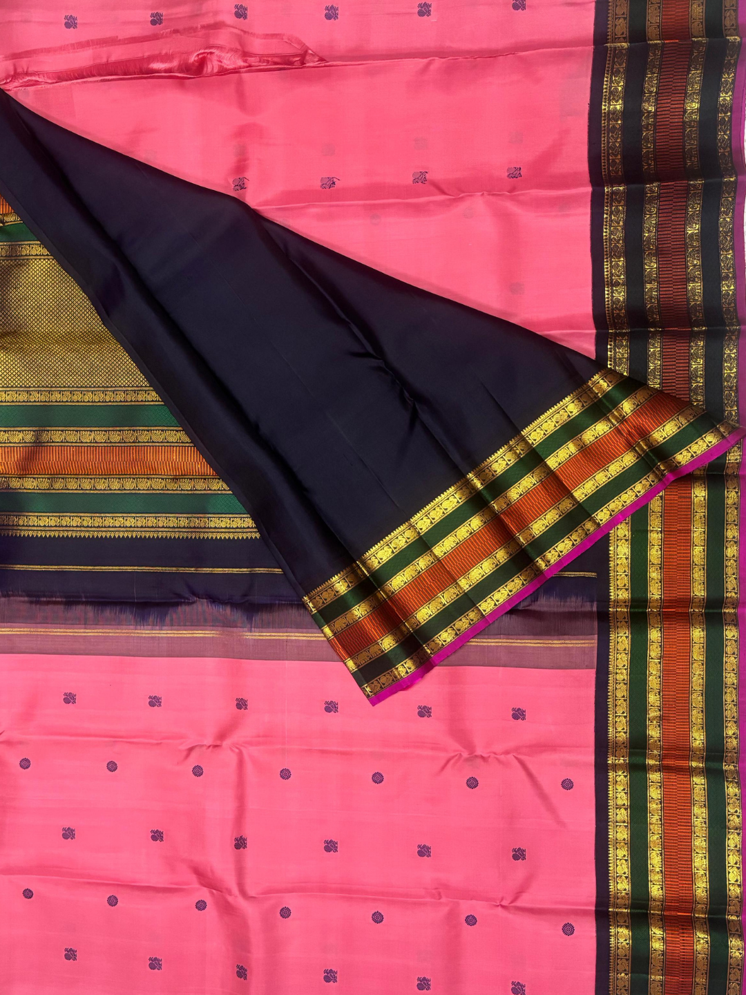 Handwoven Pure Gadwal Silk Saree  | Pink