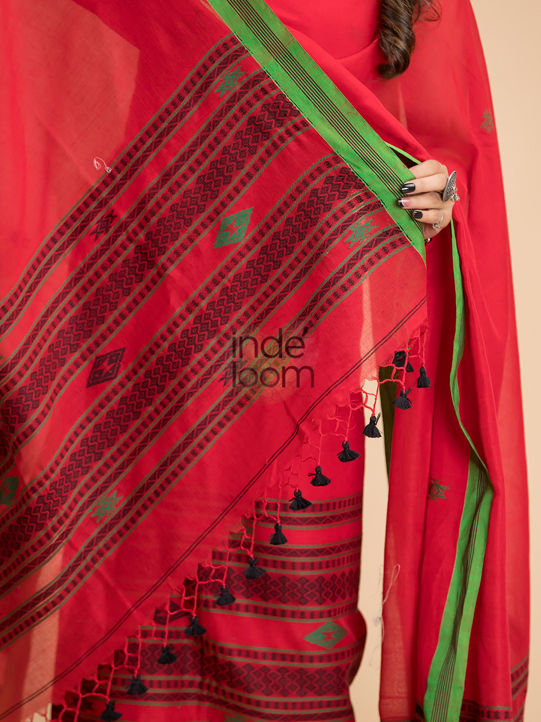 Classic Red Mercerized Cotton 2-Piece Set Kurti & Dupatta (UNSTITCHED) - 013