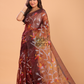Tissue Silk Saree With Red Brown - 143