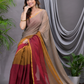 Tissue Silk Saree With Beige And Maroon - 017