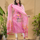 Rose Pink Jamdani 2-Piece Set Kurti & Dupatta (UNSTITCHED) -712