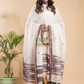 Cream White Mercerized Cotton 2-Piece Set Kurti & Dupatta (UNSTITCHED) - 014