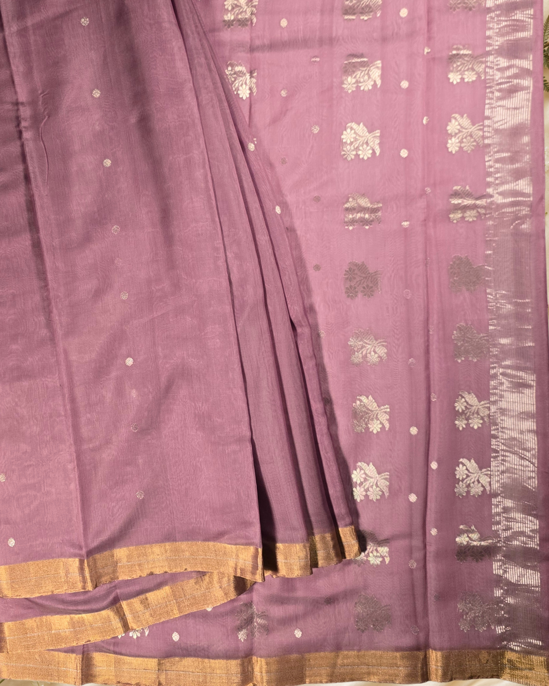 Chanderi Silk Saree With Orchid Pink