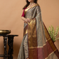 Classic Benarasi Katan Semi Silk Saree | Taupe Grey