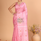 Tussar Silk Saree With Shaded Deep Pink - 119