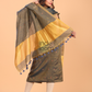 Olive Green Tissue Linen Jamdani 2-Piece Set Kurti & Dupatta (UNSTITCHED) - 058