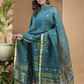 Softcyan Blue Pure Linen suit 2 piece Set Kurti & Dupatta (UNSTITCHED) -627