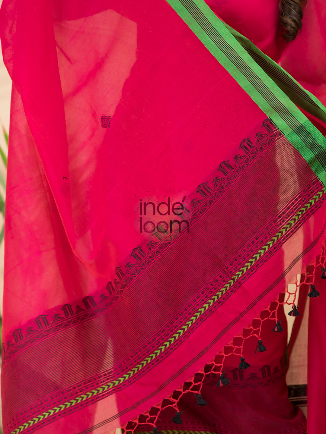 Cherry Red Mercerized Cotton 2-Piece Set Kurti & Dupatta (UNSTITCHED) - 126