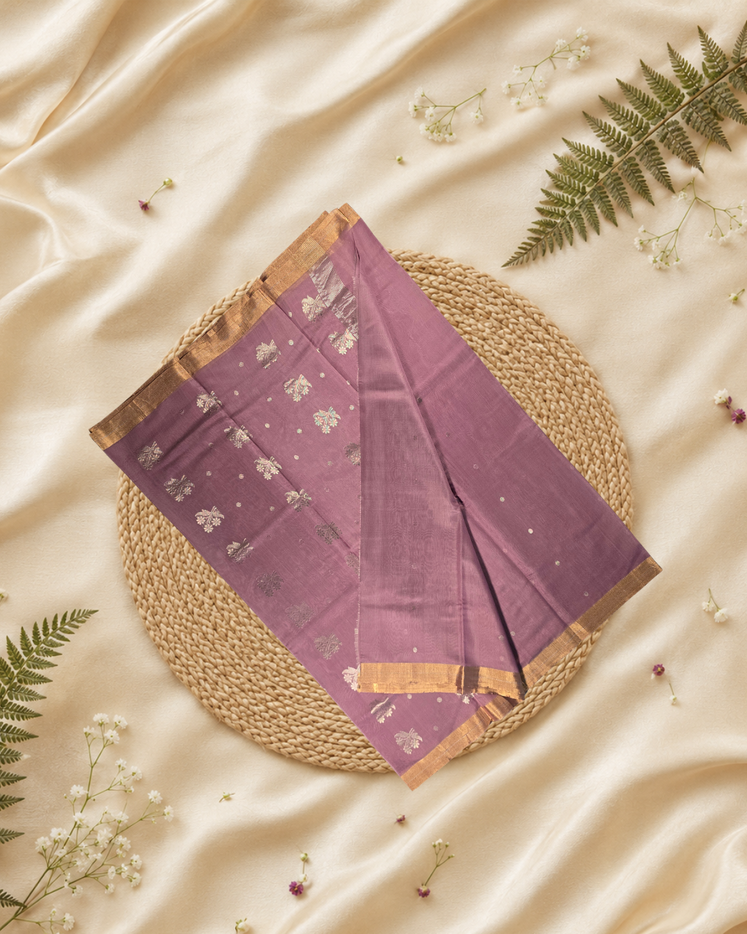Chanderi Silk Saree With Orchid Pink