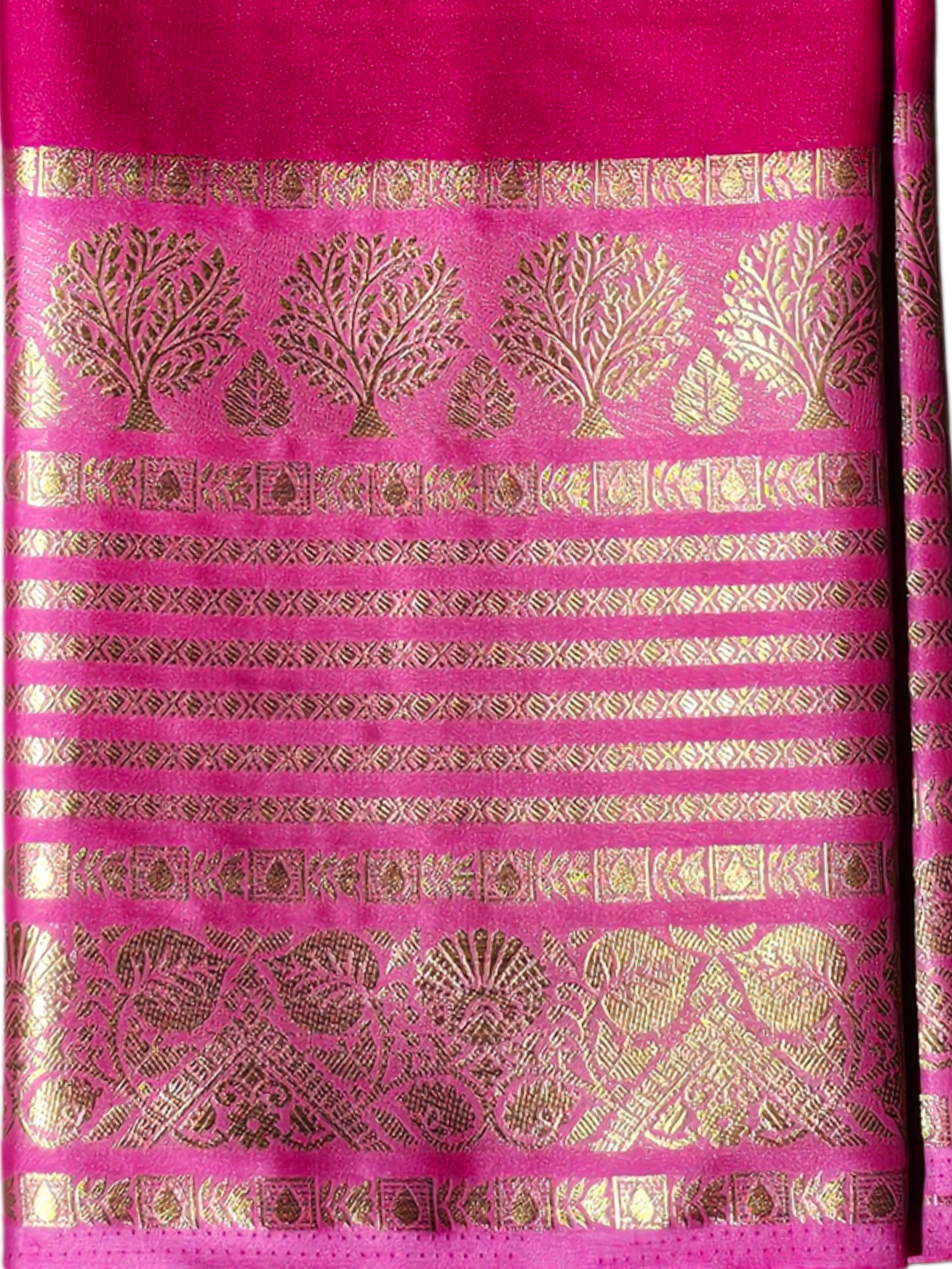 Classic Mysore Silk Saree  |  Rani Pink