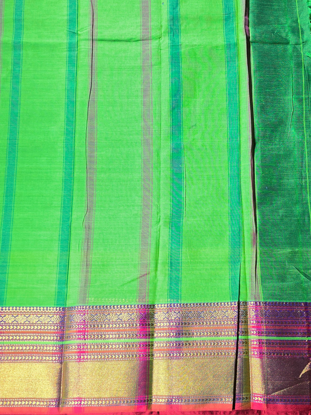 Narayanpet Cotton Saree - Green