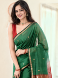 Maheshwari Silk Cotton Saree – Festive Elegance | Green