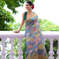 Florals On Tissue Silk Pen Kalamkari Saree - 011