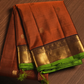Kanjivaram Saree in Rust Orange with green border