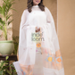 White Jamdani 2-Piece Set Kurti & Dupatta (UNSTITCHED) -669