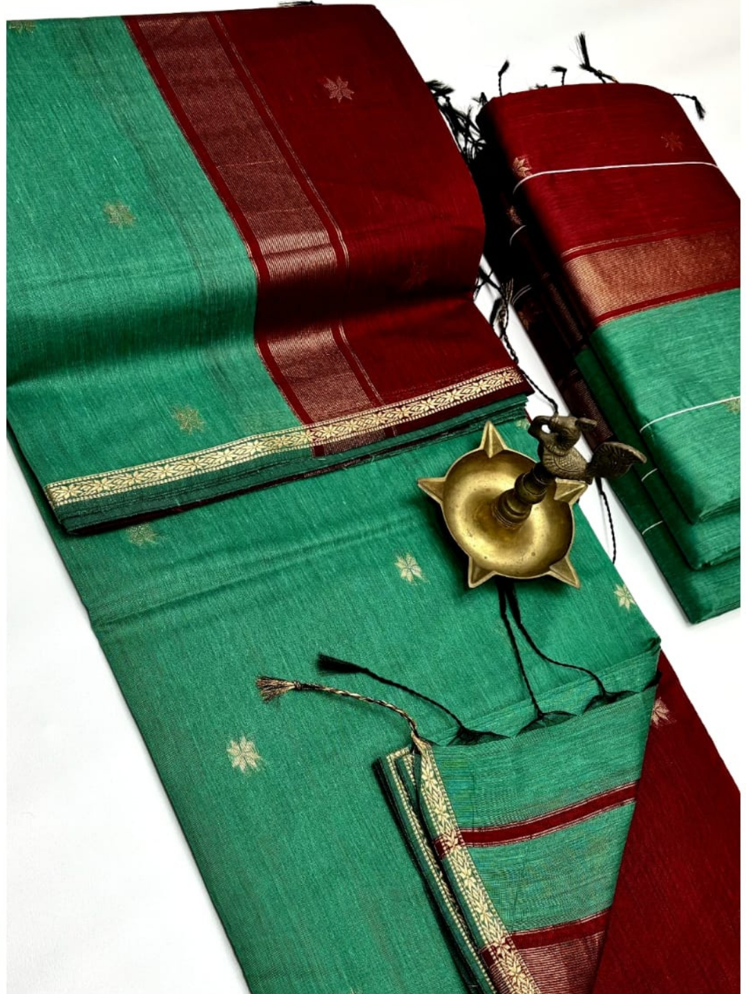 Maheshwari Silk Cotton Saree – Festive Elegance | Green