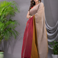 Tissue Silk Saree With Beige And Maroon - 017