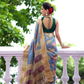 Florals On Tissue Silk Pen Kalamkari Saree - 011