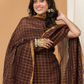 Brownish Gold color Jamdani 2-Piece Set Kurti & Dupatta (UNSTITCHED) - 150