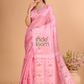 Tussar Silk Saree With Shaded Deep Pink - 119