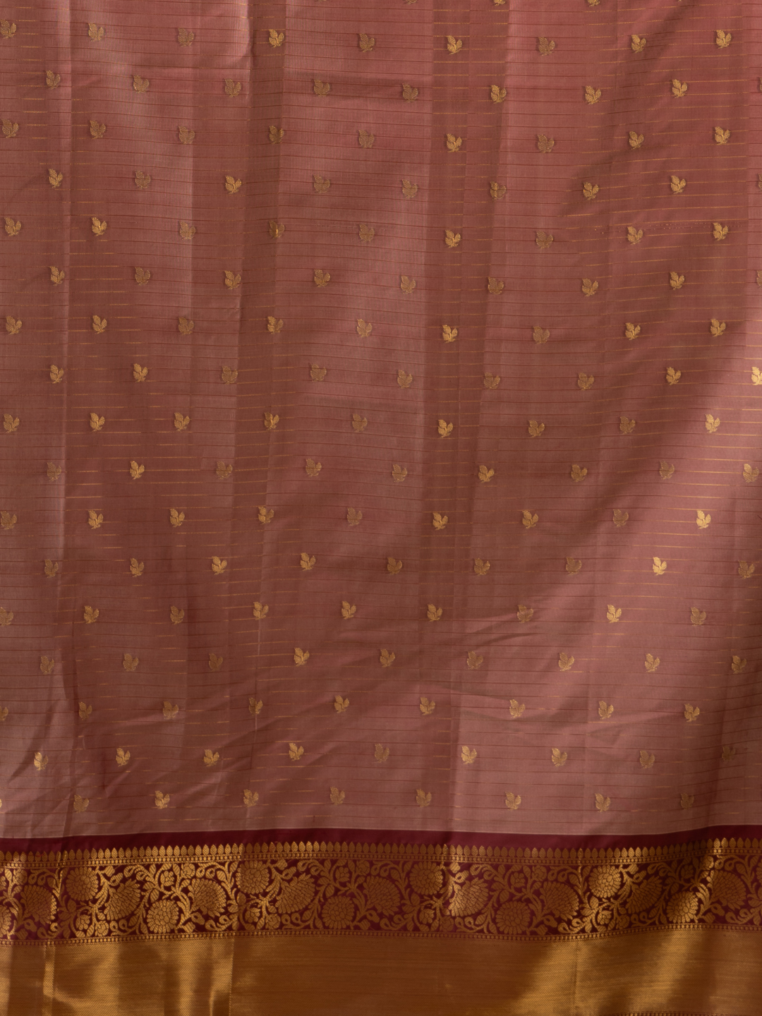Classic Benarasi Katan Semi Silk Saree | Taupe Grey