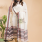 Cream White Mercerized Cotton 2-Piece Set Kurti & Dupatta (UNSTITCHED) - 014