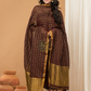 Brownish Gold color Jamdani 2-Piece Set Kurti & Dupatta (UNSTITCHED) - 150