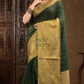 Dark Green Cotton Silk Saree - 013