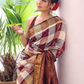 Pure Handloom Korvai Saree | Zari Checks White
