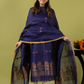 Handwoven Jamdani Linen Unstitched 2-piece Kurti | Indigo Blue
