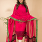 Cherry Red Mercerized Cotton 2-Piece Set Kurti & Dupatta (UNSTITCHED) - 126