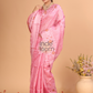 Tussar Silk Saree With Shaded Deep Pink - 119
