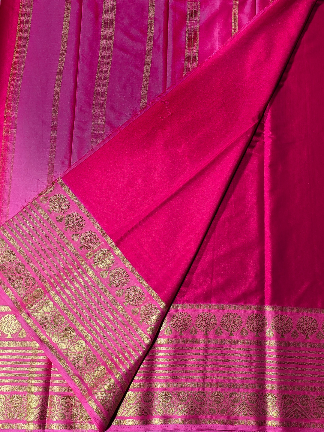 Classic Mysore Silk Saree  |  Rani Pink