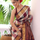 Pure Handloom Korvai Saree | Zari Checks White
