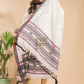 Cream White Mercerized Cotton 2-Piece Set Kurti & Dupatta (UNSTITCHED) - 014