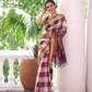 Pure Handloom Korvai Saree | Zari Checks White