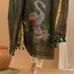 Linen Jamdani Unstitched 2-Piece Kurti  |  Parrot Green
