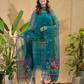 Teal Green Jamdani 2-Piece Set Kurti & Dupatta (UNSTITCHED) -714