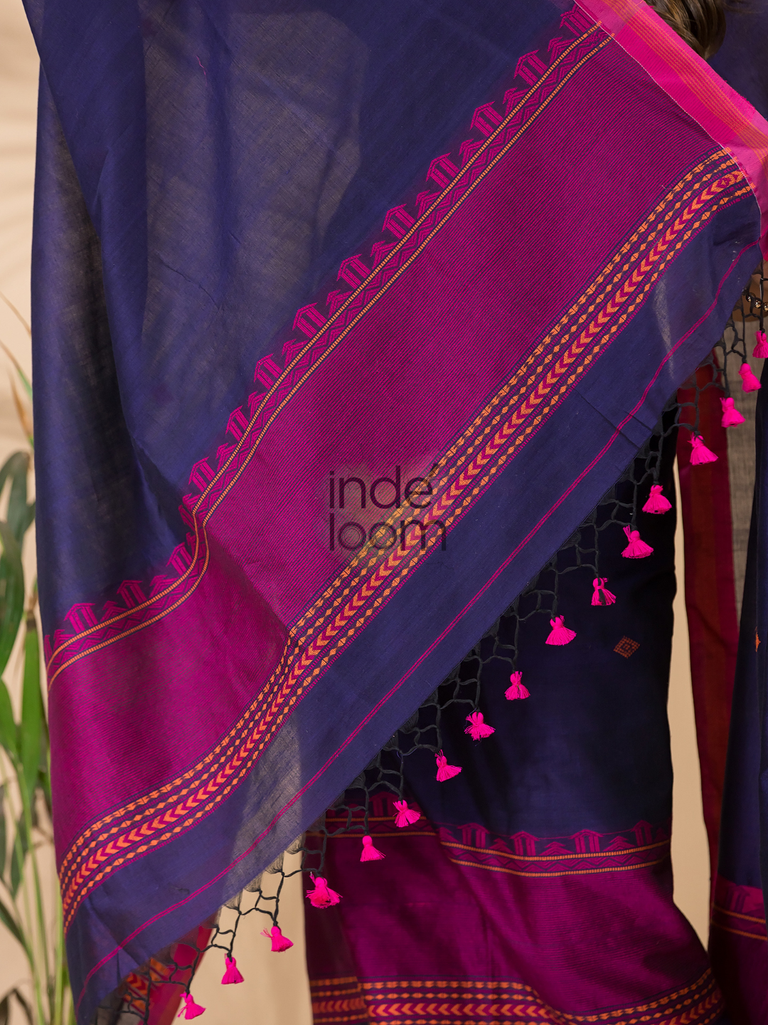 Plum Purpule Mercerized Cotton 2-Piece Set Kurti & Dupatta (UNSTITCHED) - 127